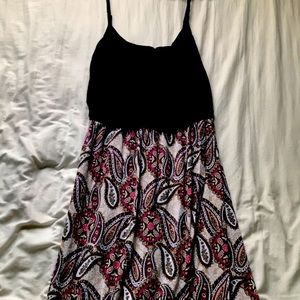 It is about a medium length, it has a slit in it, it is very comfortable as well